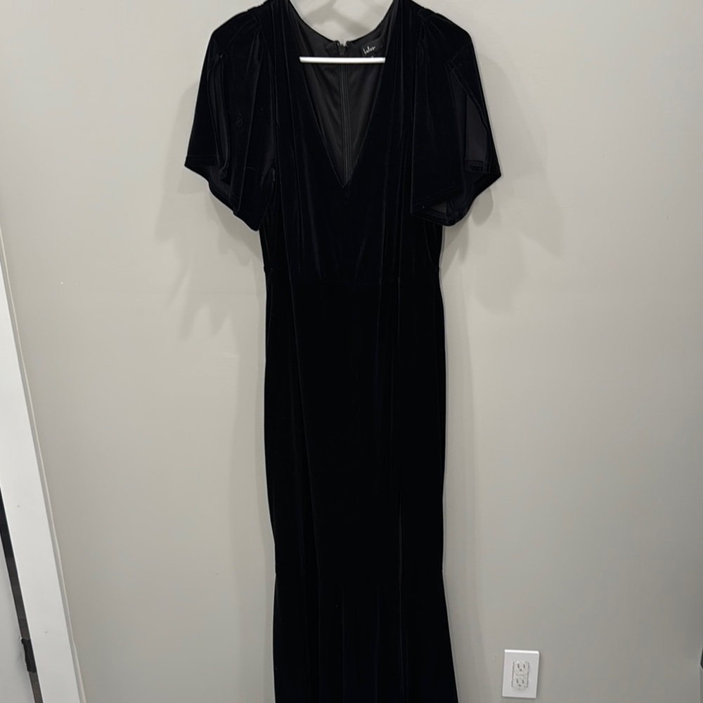 Lulu's Black Wrap Maxi Dress with Dolman Sleeves
